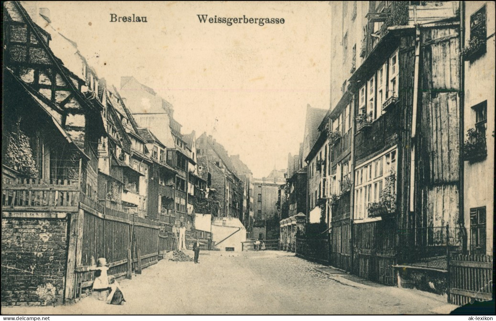 Postcard Breslau Wrocław Weissgerbergasse 1914 - Schlesien