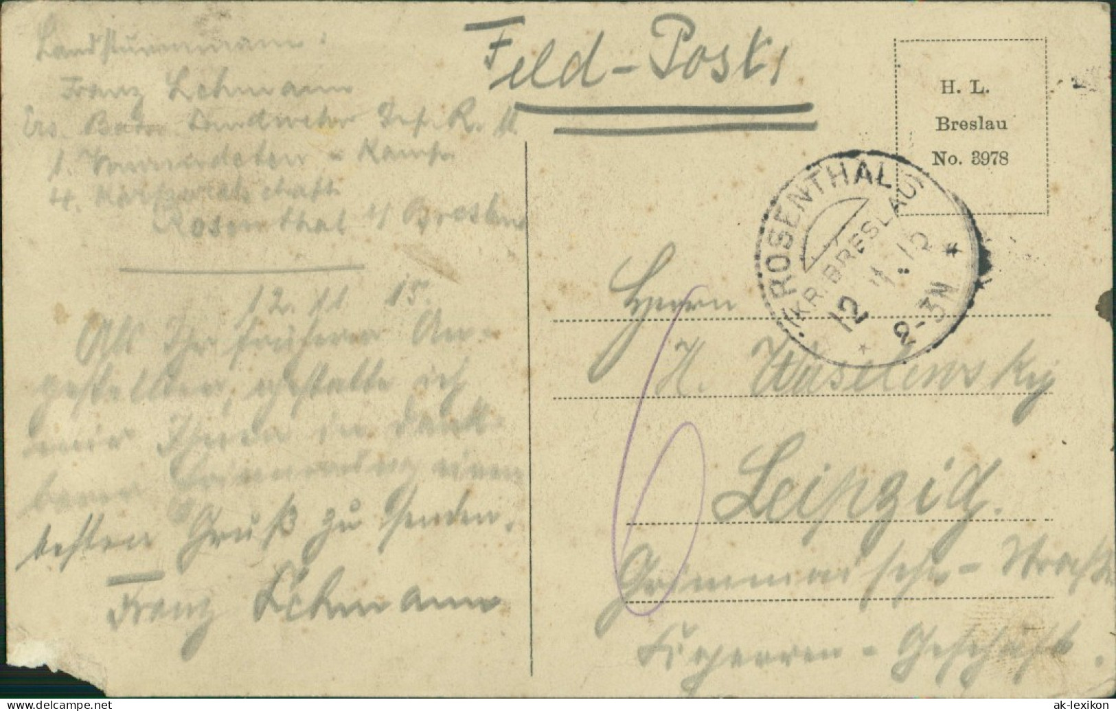 Postcard Breslau Wrocław Weissgerbergasse 1914 - Schlesien