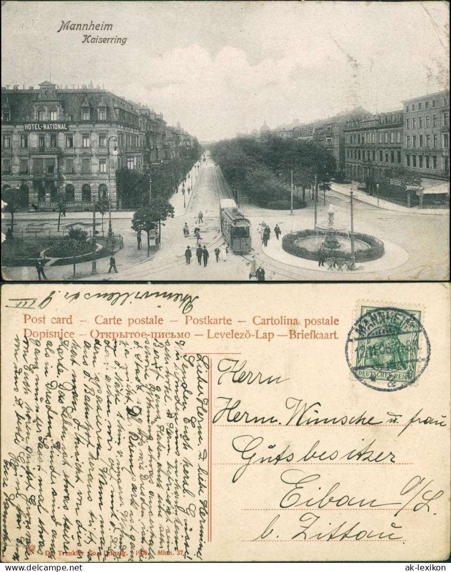 Ansichtskarte Mannheim Kaiserring 1906 - Mannheim