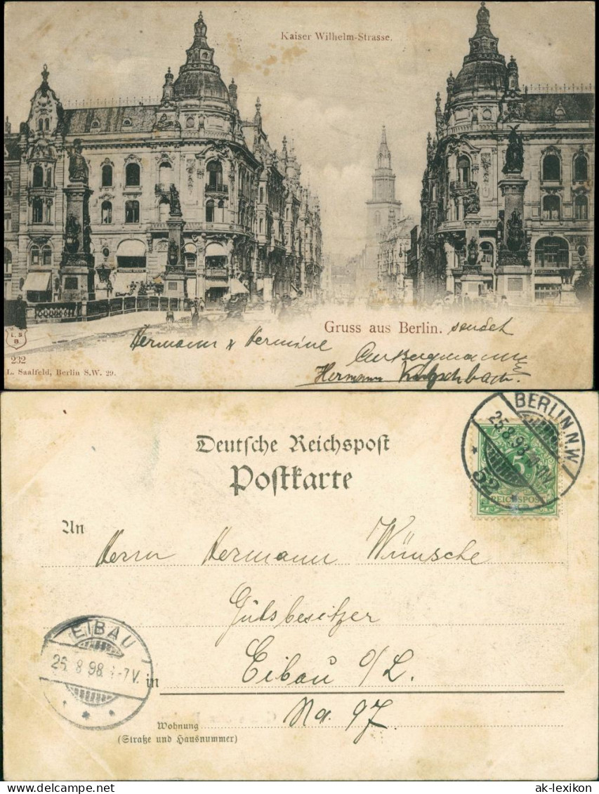 Ansichtskarte Mitte-Berlin Kaiser Wilhelm Straße 1898 - Mitte