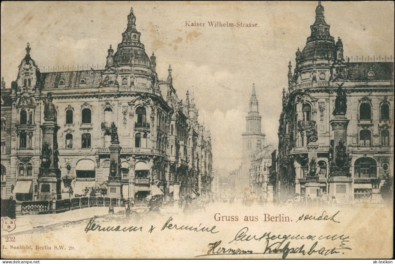 Ansichtskarte Mitte-Berlin Kaiser Wilhelm Straße 1898 - Mitte