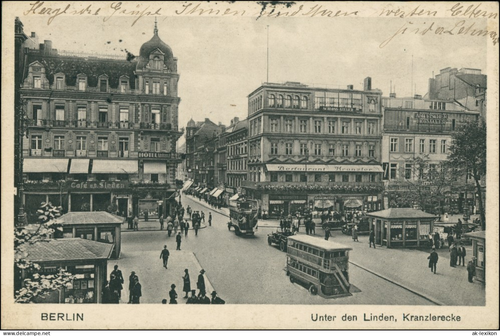 Mitte-Berlin Unter Den Linden, Geschäfte, Verkehr Bus Kiosk 1928 - Mitte