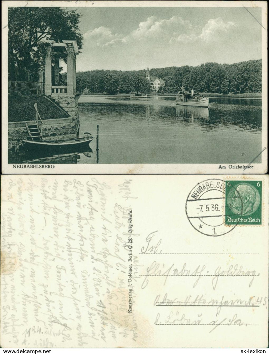 Babelsberg-Potsdam  Neubabelsberg, Kleines Fahrgastschiff 1936 - Wannsee