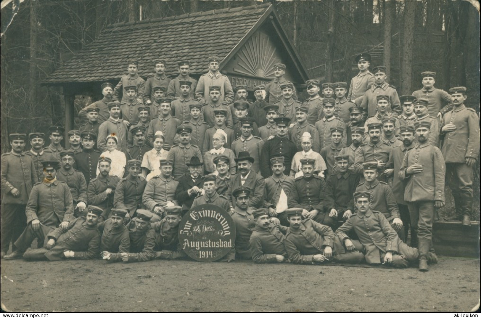 Ansichtskarte Liegau-Augustusbad-Radeberg Soldaten An Der Eisenquelle 1914 - Radeberg