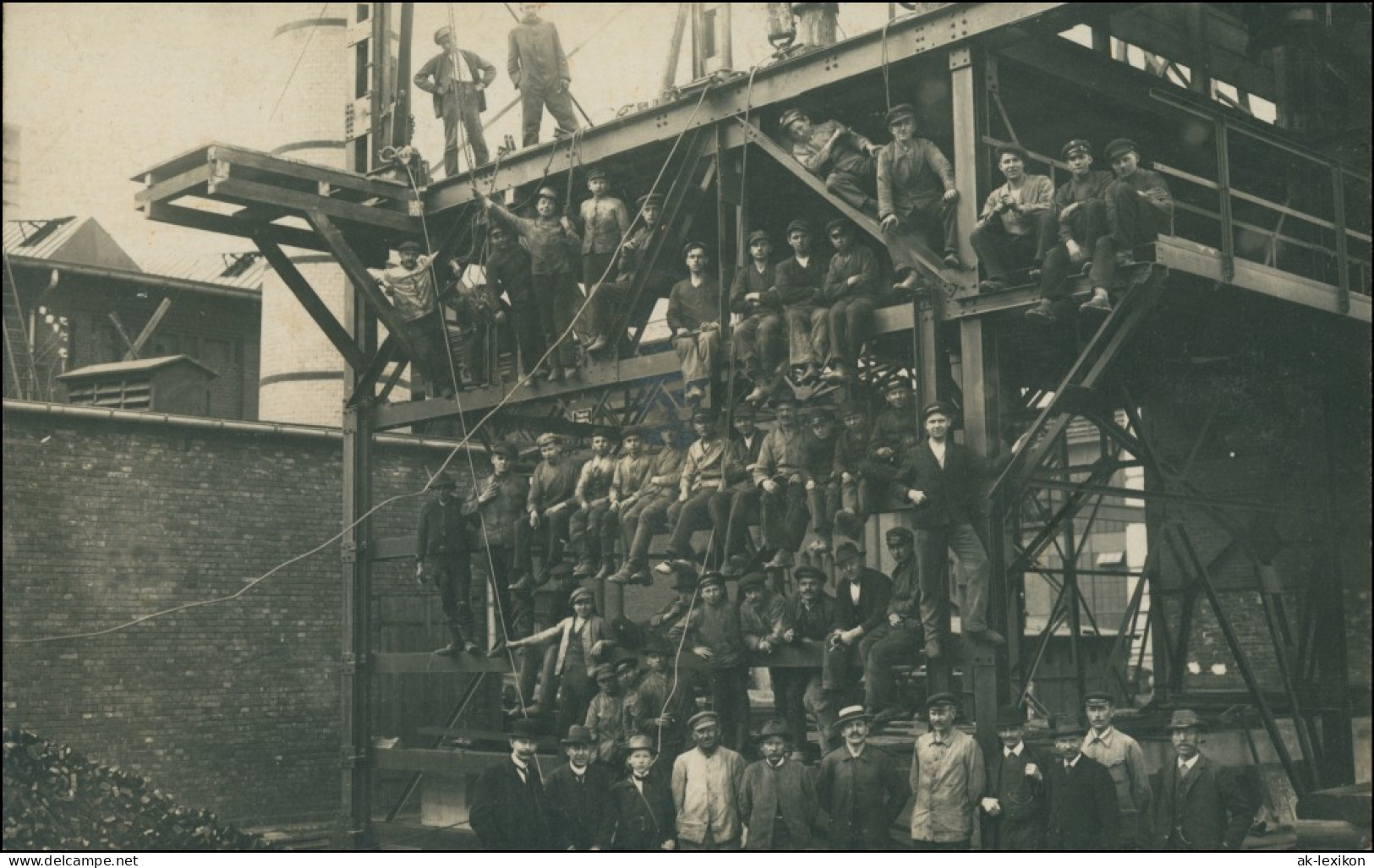 Brückenbauer Auf Der Stahlbrücke Privatfoto AK 1917 Privatfoto - Te Identificeren