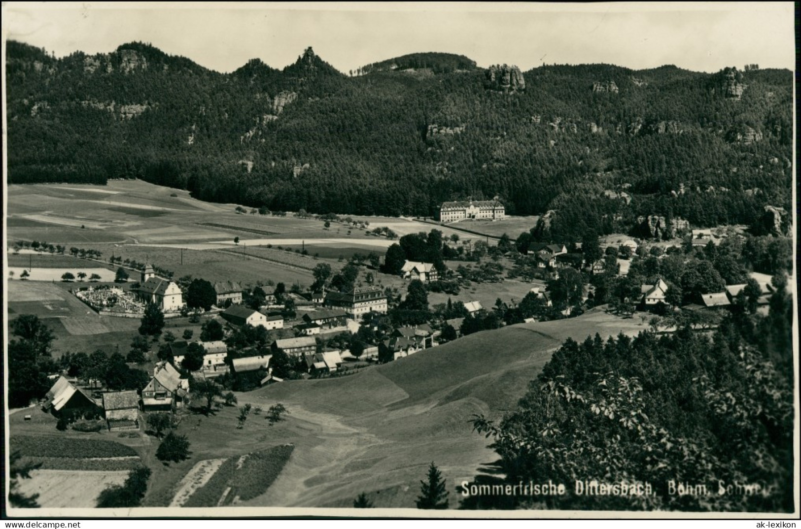 Dittersbach (Böhm. Schweiz) Jetřichovice Stadtpartie 1930 Privatfoto - Tschechische Republik