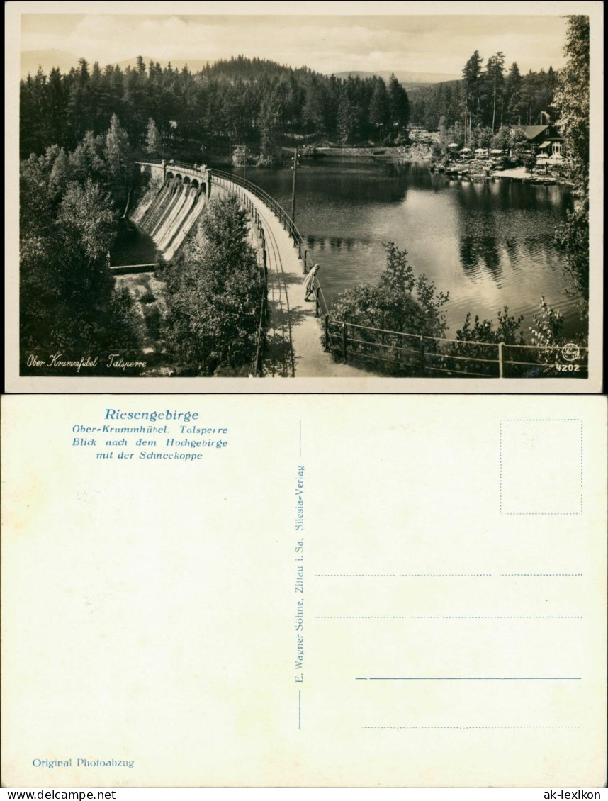 Postcard Krummhübel Karpacz Talsperre, Restaurant 1932 - Schlesien