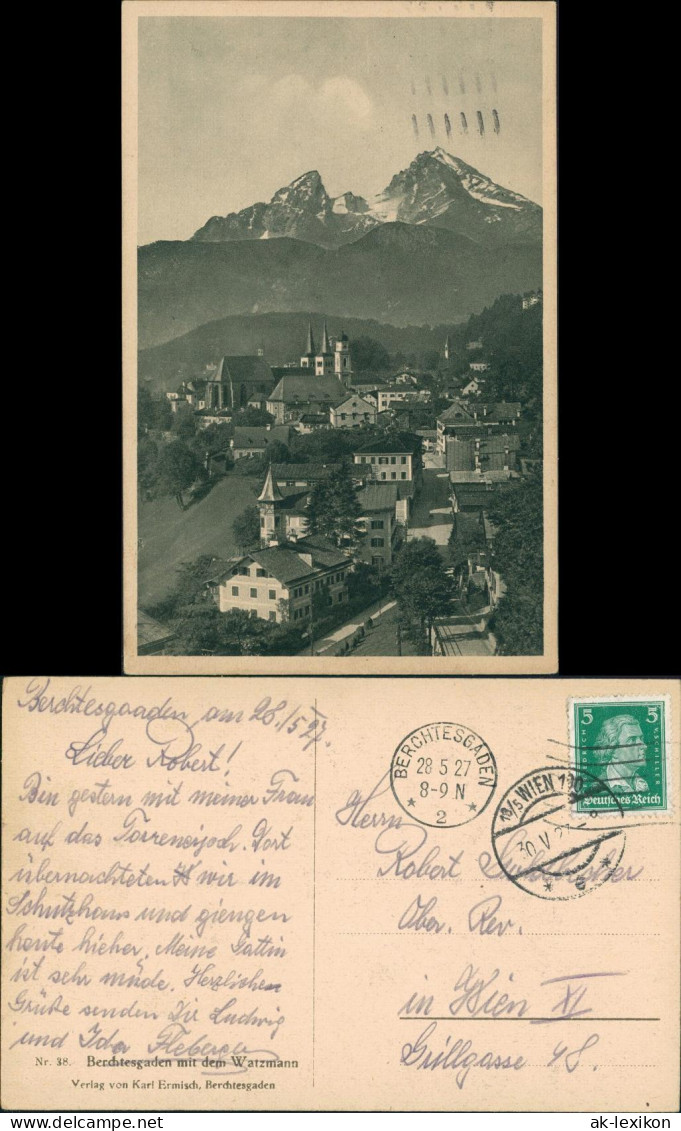 Ansichtskarte Berchtesgaden Blick Auf Die Stadt Mit Watzmann 1927 - Berchtesgaden