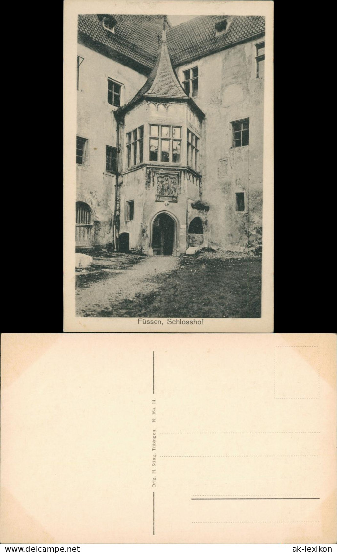 Ansichtskarte Füssen Hohes Schloss - Schlosshof 1934 - Fuessen