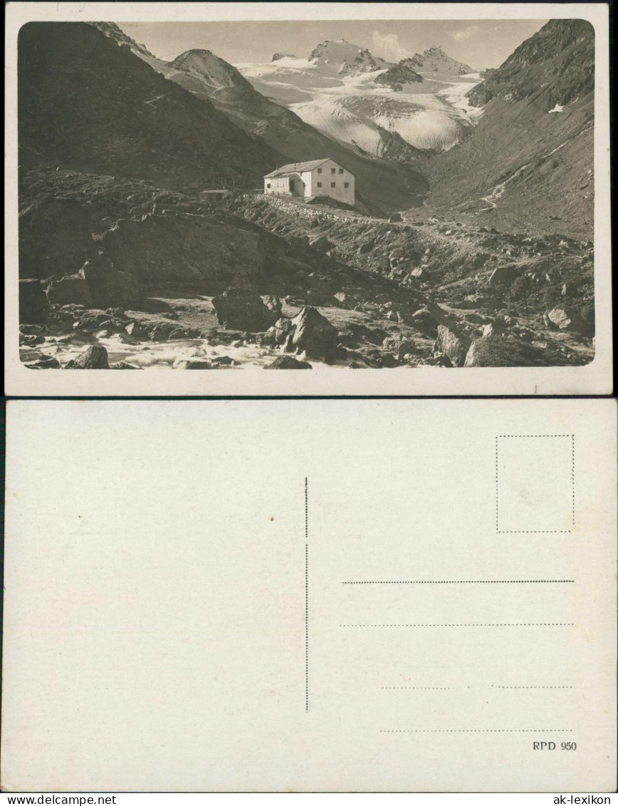 Ansichtskarte  Berggasthaus - Gletscher -Privatfoto 1928 - Ohne Zuordnung