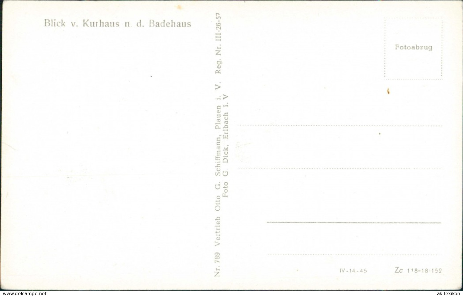 Ansichtskarte Bad Elster Blick V. Kurhaus N. D. Badehaus 1957 - Bad Elster