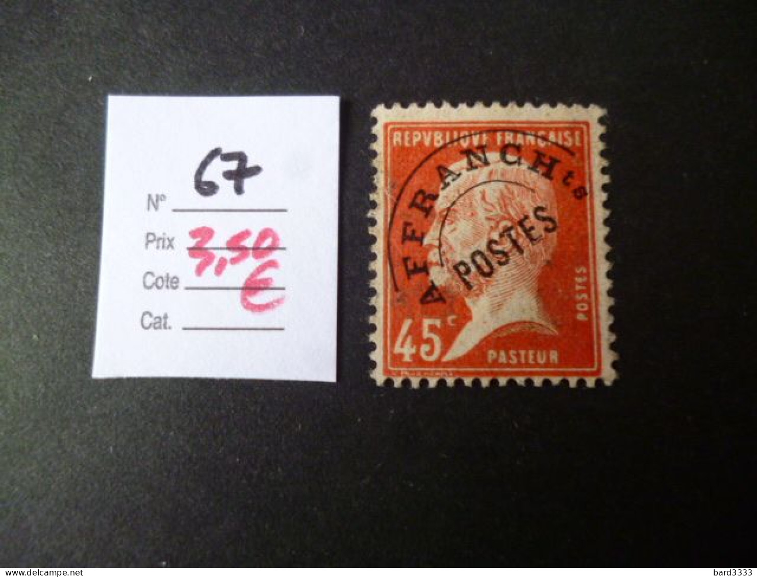 Timbre France Préoblitéré  Lavé N° 67 - 1893-1947