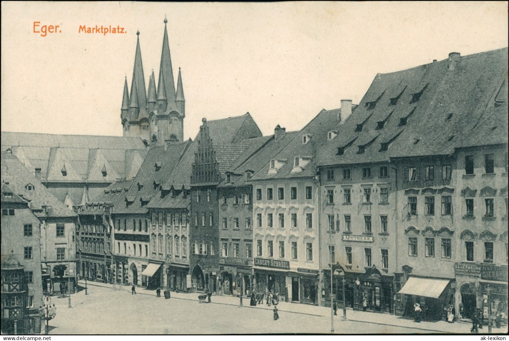 Postcard Eger Cheb Marktplatz, Geschäfte 1913 - Tschechische Republik