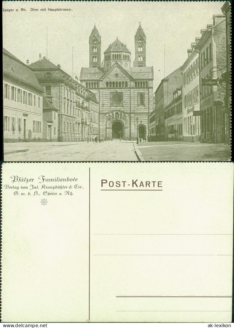 Ansichtskarte Speyer Kaiserdom Mit Hauptstraße 1928 - Speyer