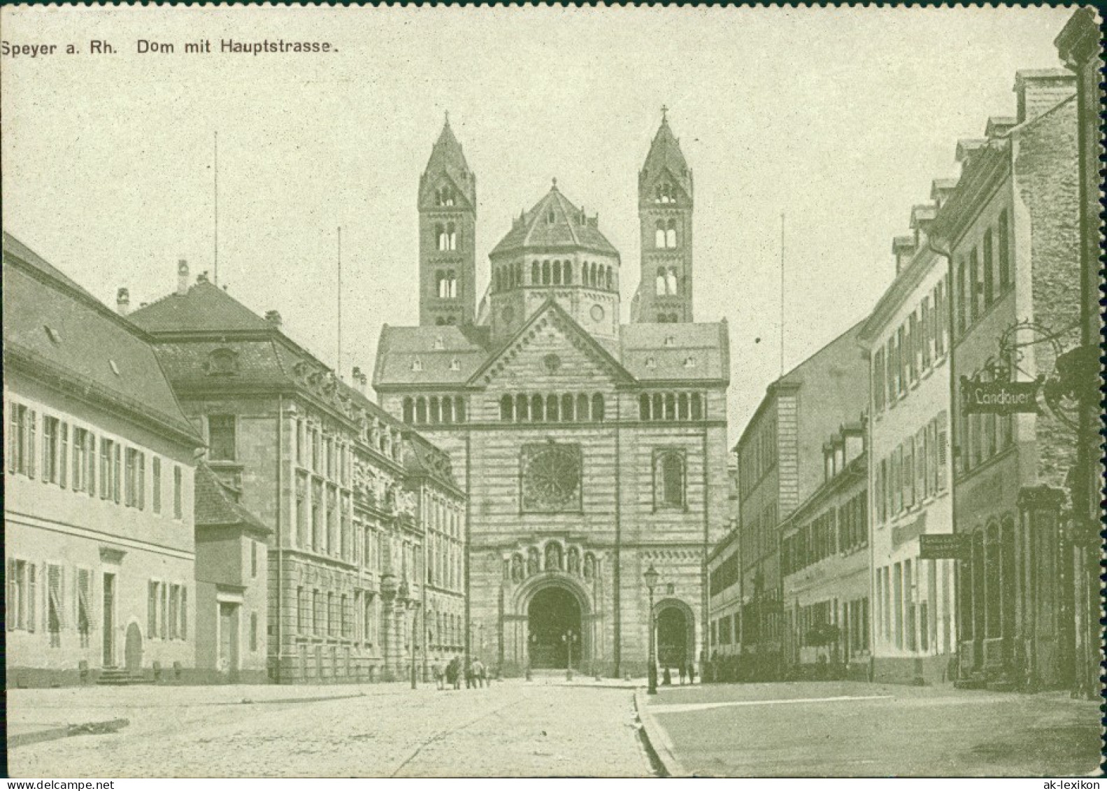 Ansichtskarte Speyer Kaiserdom Mit Hauptstraße 1928 - Speyer