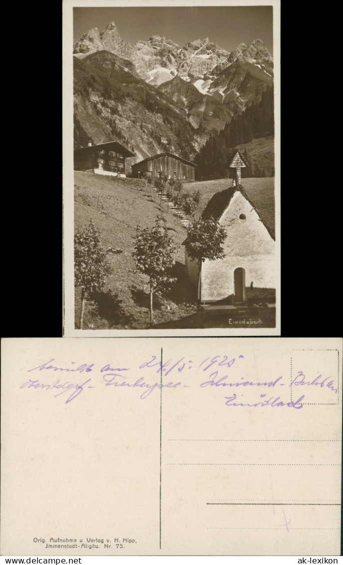 Ansichtskarte Einödsbach-Oberstdorf (Allgäu) Kapelle - Alm 1935 - Oberstdorf