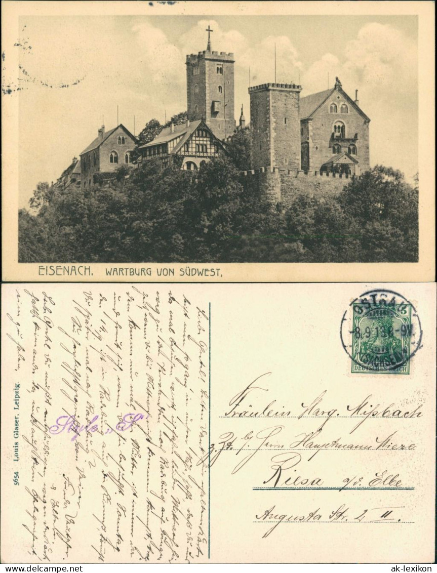 Eisenach Wartburg, Blick Von Südwest, Burg Gesamtansicht, Castle 1913 - Eisenach