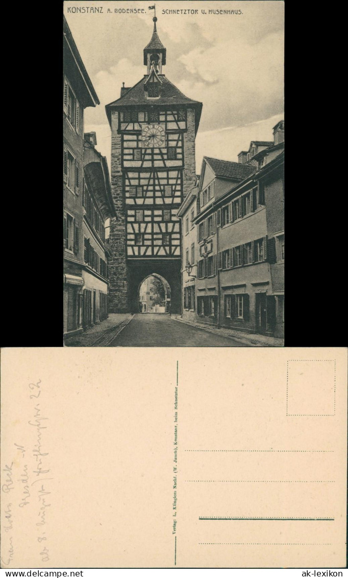 Ansichtskarte Konstanz Schnetztor - Straßenpartie 1918 - Konstanz