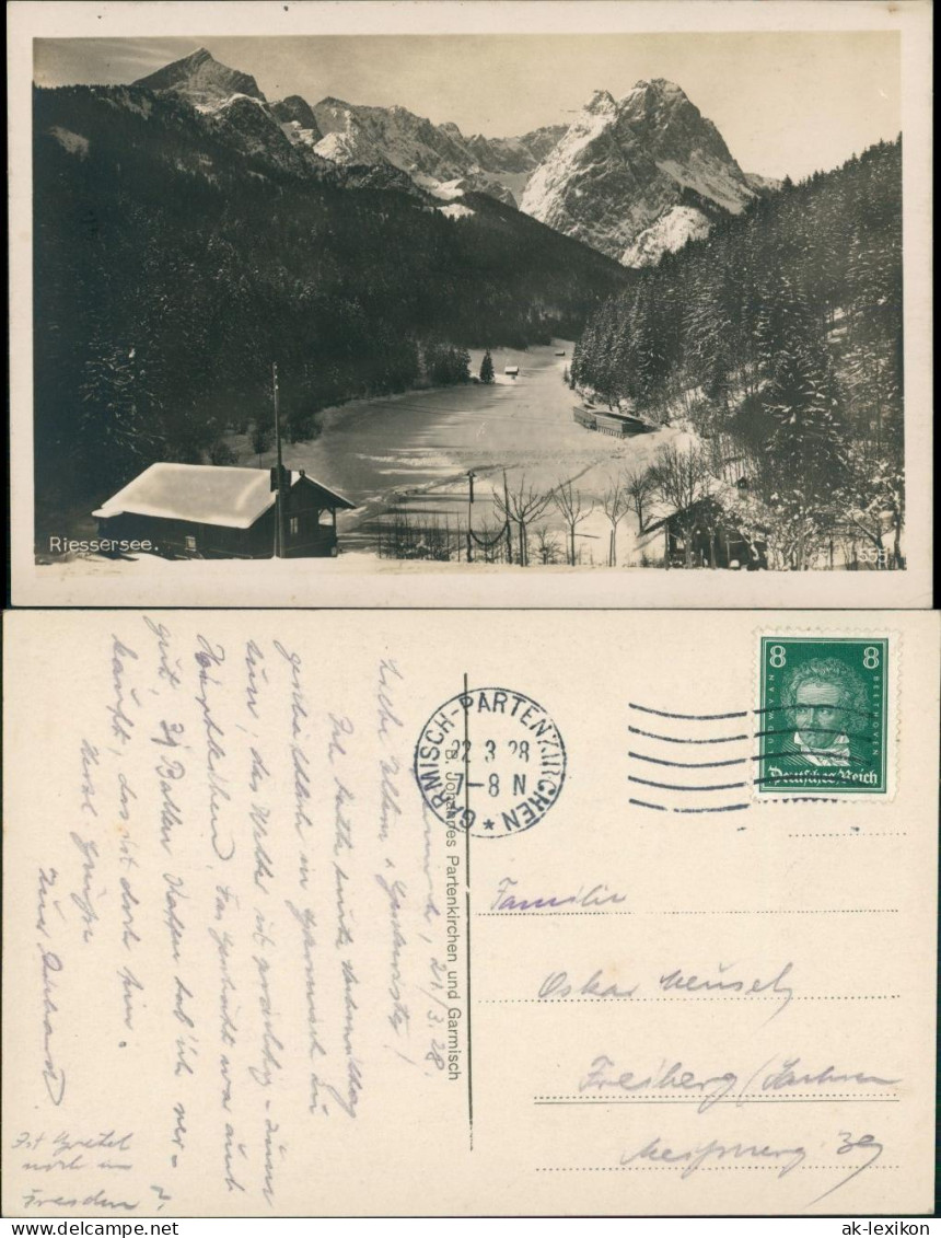 Garmisch-Partenkirchen Risser-See/Riessersee, See Zugefroren, Winter-  1928 - Garmisch-Partenkirchen