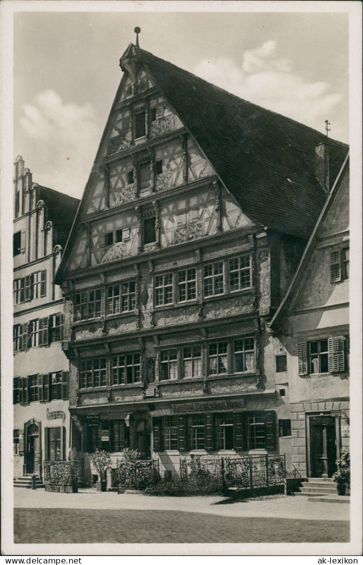 Dinkelsbühl Strassen Partie Am Hotel Deutsches Haus, Fachwerk-Gebäude 1940 - Dinkelsbuehl