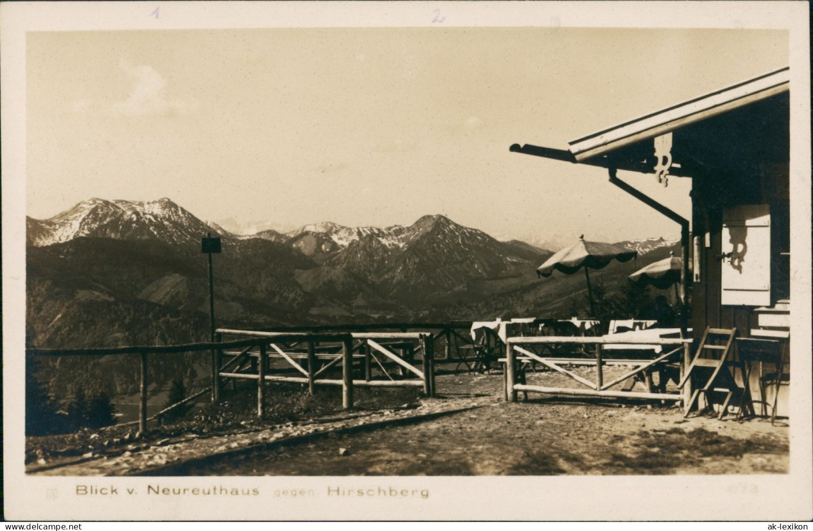 Ansichtskarte Tegernsee (Stadt) Berggasthof Neureuth Gegen Hirschberg 1928 - Tegernsee