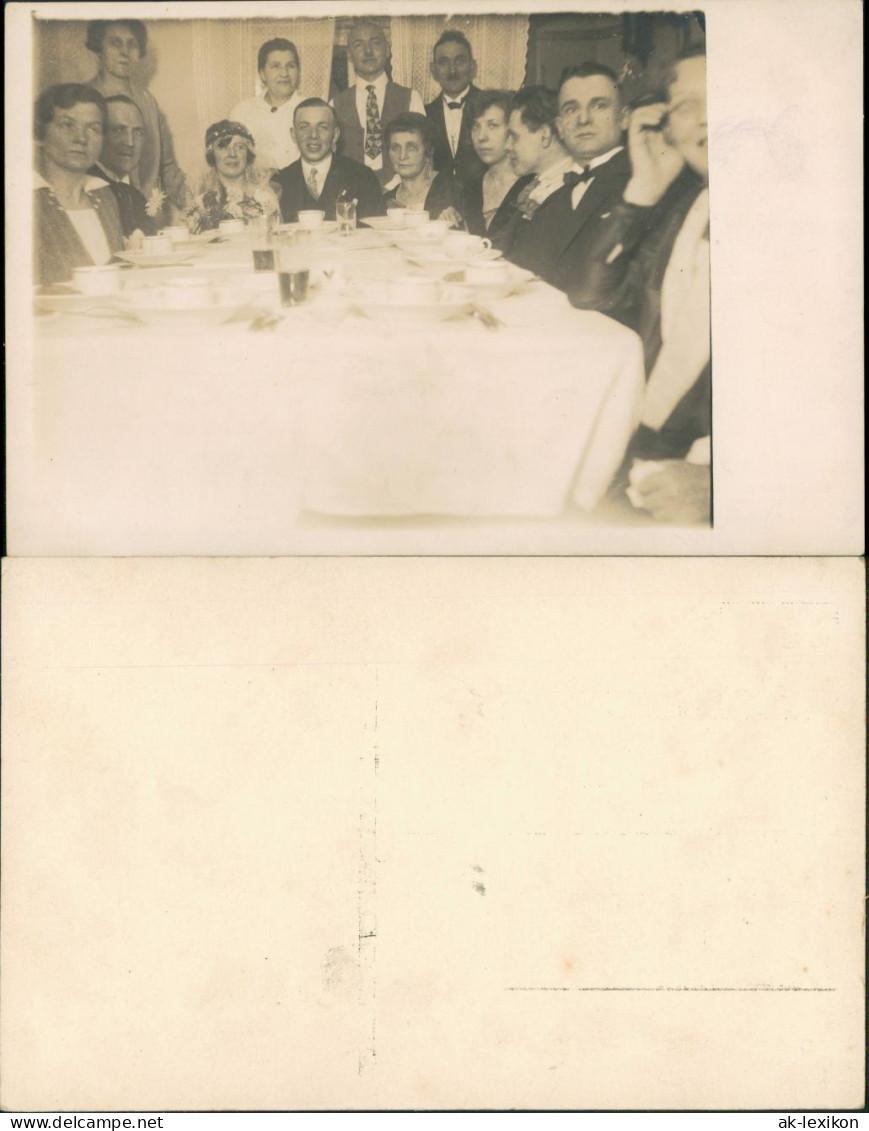 Foto  Hochzeit - Gruppenfotos Am Tisch 1932 Privatfoto - Noces