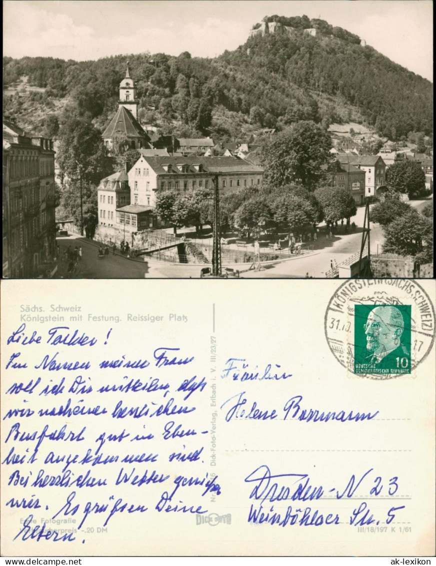 Ansichtskarte Königstein (Sächsische Schweiz) Straßenpartie 1961 - Königstein (Sächs. Schw.)