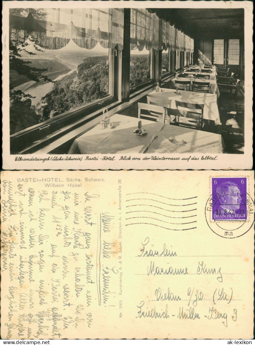 Rathen Rathen - Bastei-Hotel, Winterterrasse - Blick Ins Elbtal 1937/1942 - Rathen