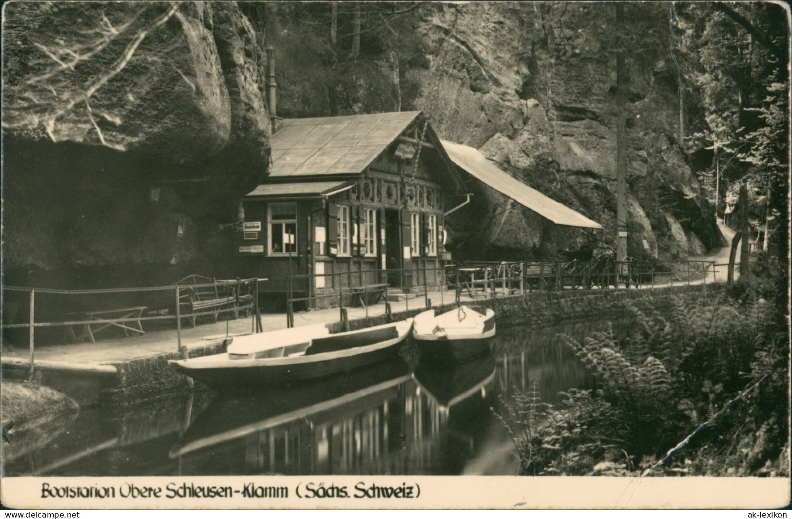 Hinterhermsdorf-Sebnitz Bootstation Obere/Untere Schleuse Kirnitzsch 1957 - Hinterhermsdorf