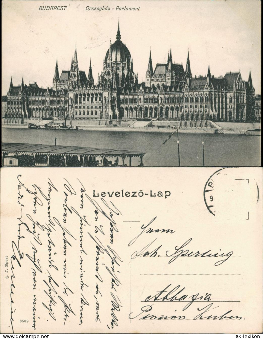 Postcard Budapest Parlament (Országház) 1915 - Hungría