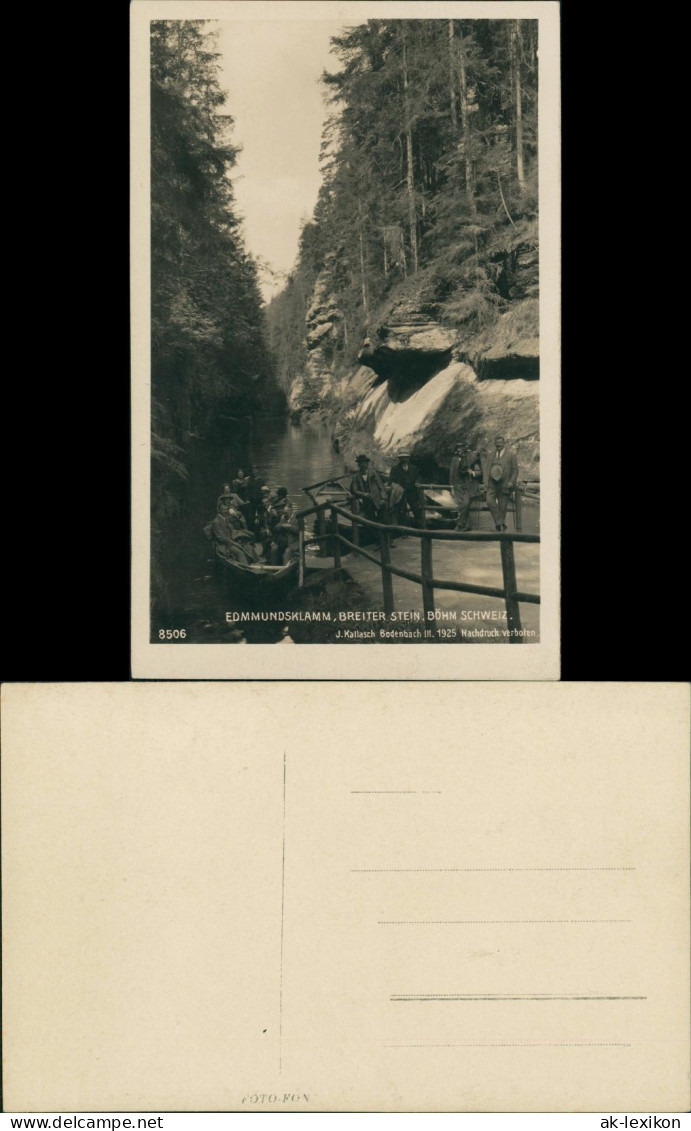 Postcard Jonsdorf (CZ) Janov Edmundsklamm - Boote Privatfoto 1925 - Tschechische Republik