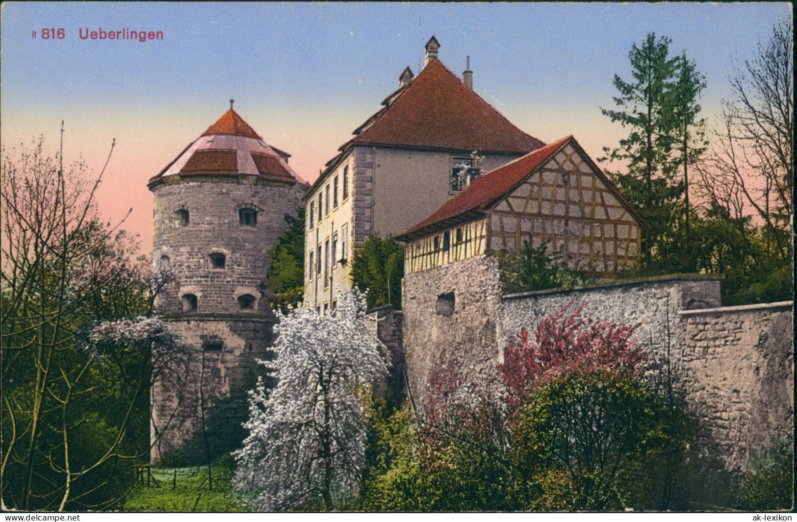 Ansichtskarte Überlingen Schloßpartie - Turm 1915 - Überlingen