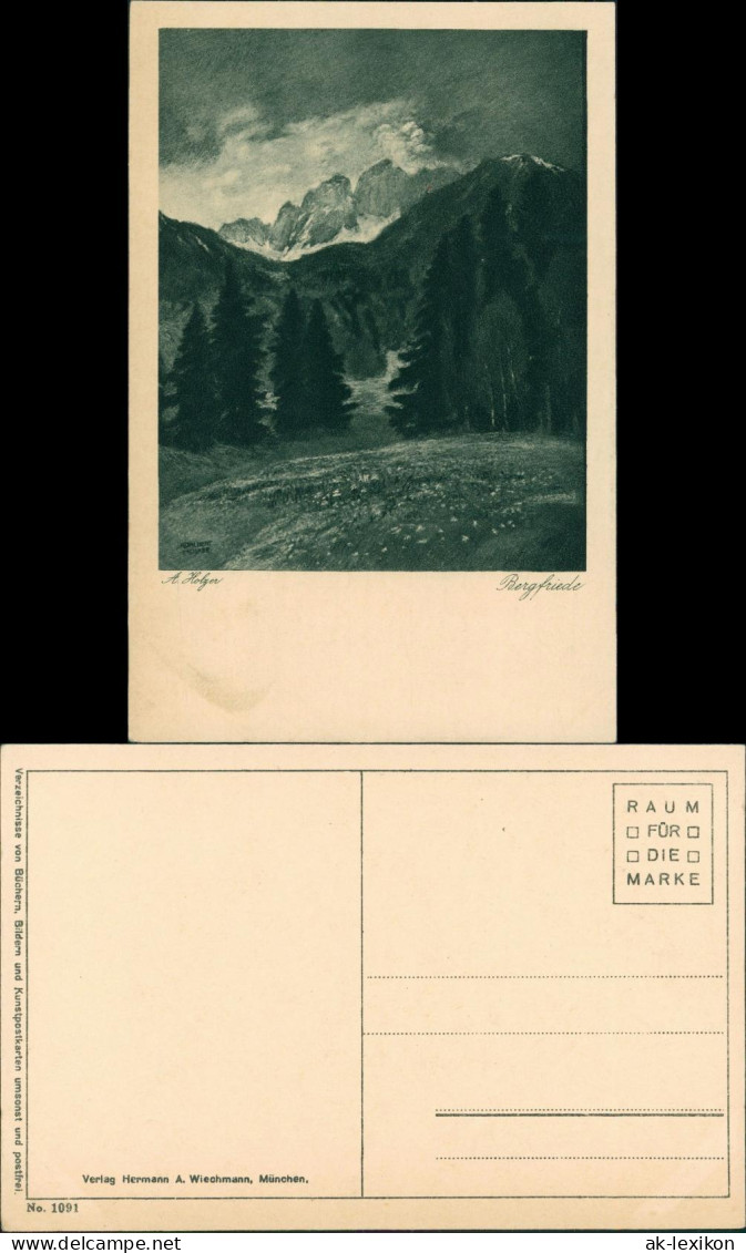 Künstlerkarte "Bergfriede" Von A. Holzer, Signierte Postkarte 1920 - 1900-1949