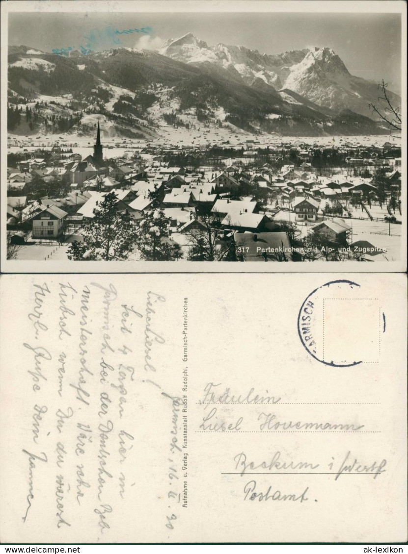 Garmisch-Garmisch-Partenkirchen Gesamtansicht Blick Zur Zugspitze 1930 - Garmisch-Partenkirchen