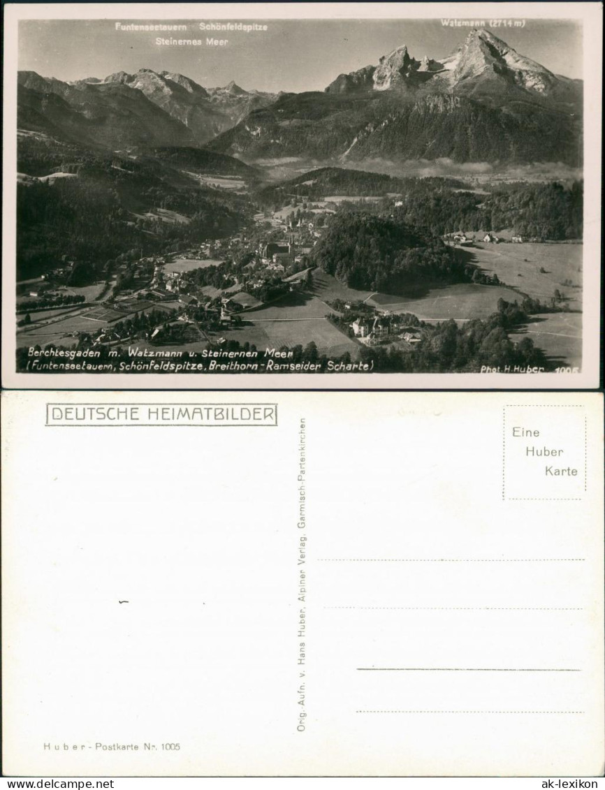Berchtesgaden Panorama Mit Watzmann, Steinernen Meer, Alpen Berge 1940 - Berchtesgaden
