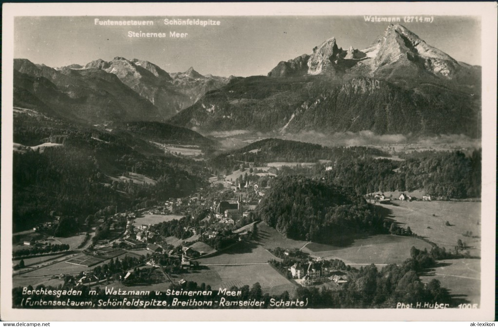 Berchtesgaden Panorama Mit Watzmann, Steinernen Meer, Alpen Berge 1940 - Berchtesgaden