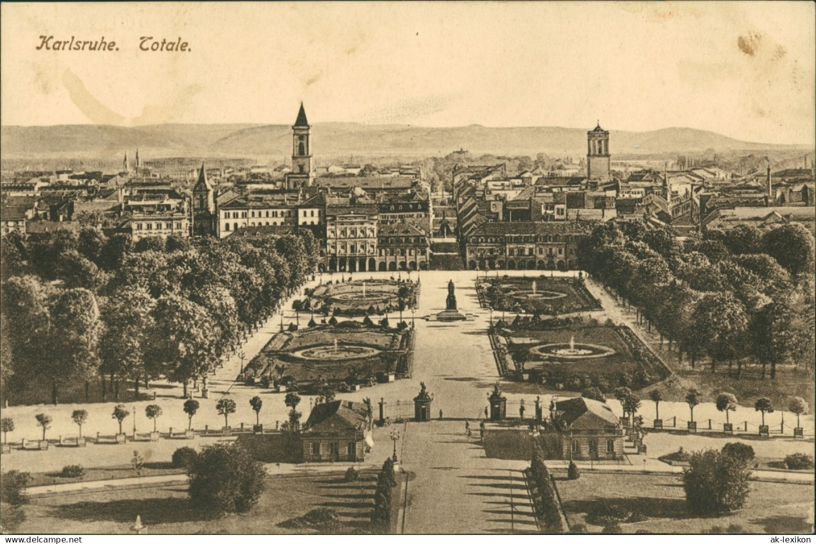 Ansichtskarte Karlsruhe Totale, Panorama-Ansicht, Totalansicht 1910 - Karlsruhe