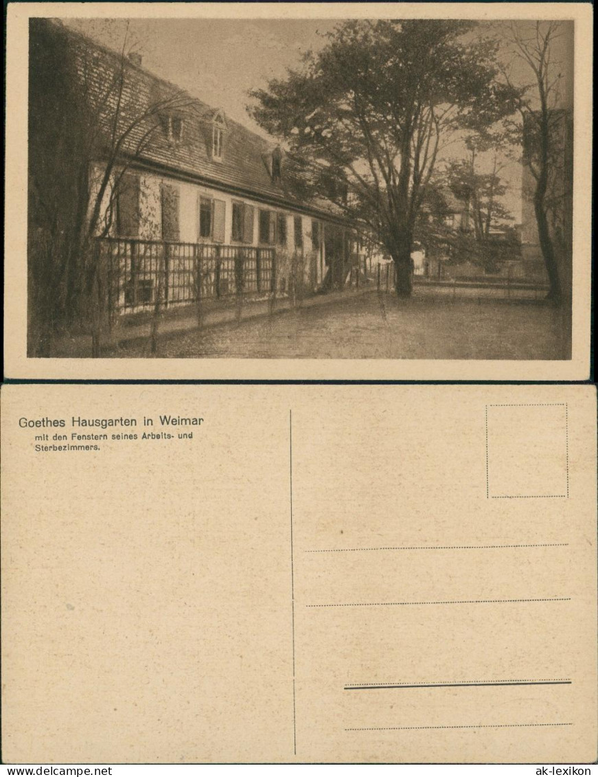 Ansichtskarte Weimar Goethehaus Hausgarten, Garten Ansicht 1920 - Weimar
