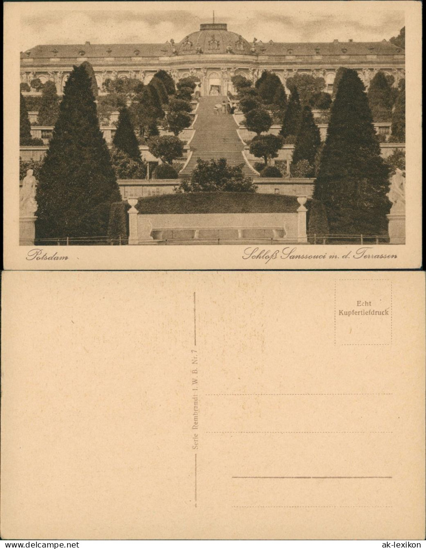 Ansichtskarte Potsdam Sanssouci Vom Park Aus, Terrassen Blick 1920 - Potsdam