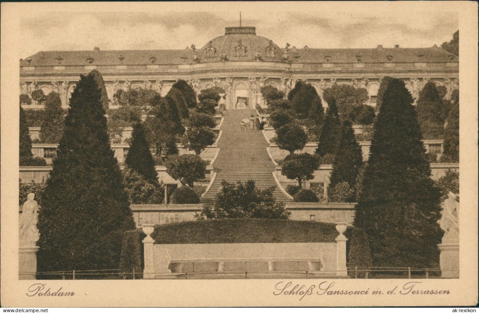 Ansichtskarte Potsdam Sanssouci Vom Park Aus, Terrassen Blick 1920 - Potsdam