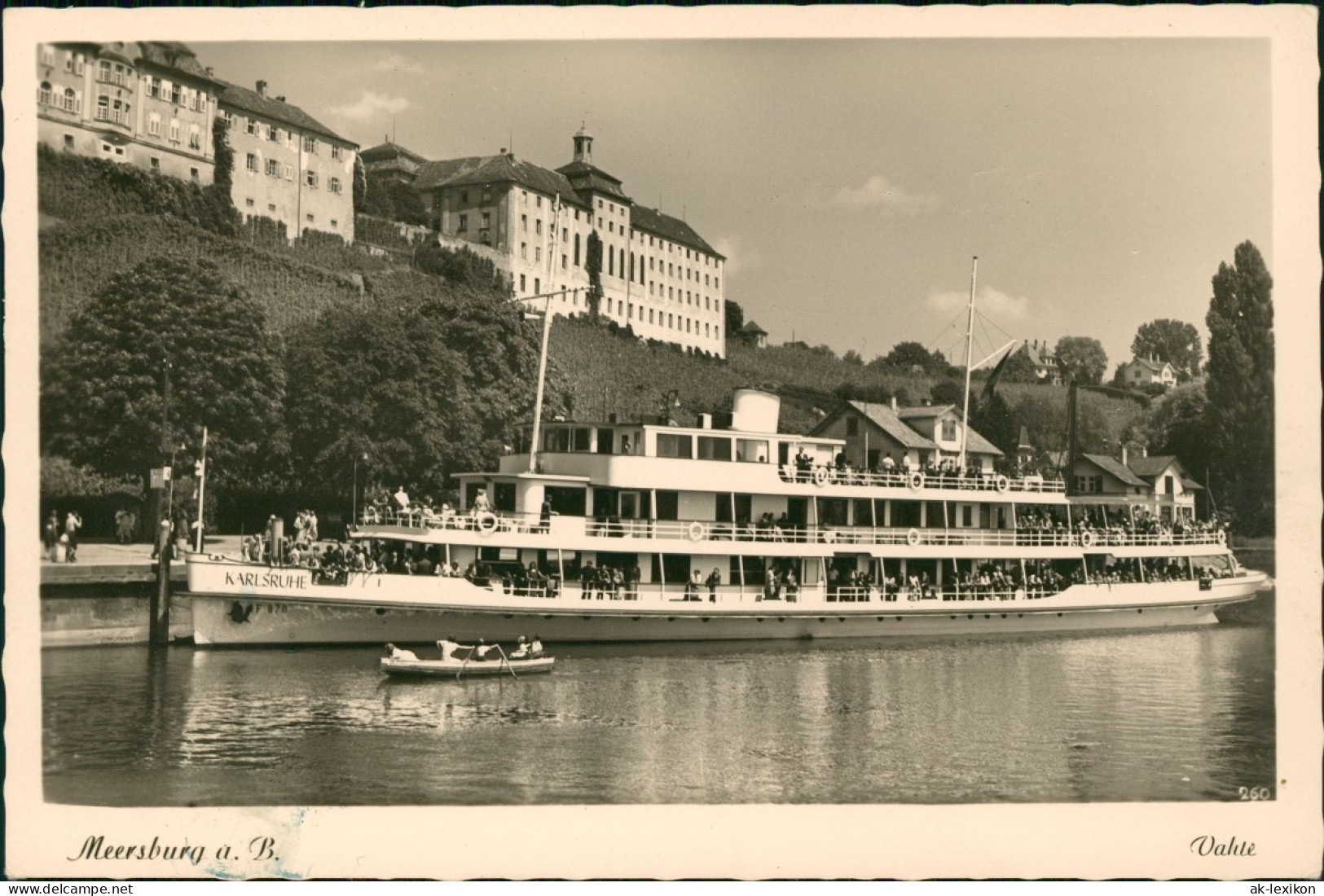 Ansichtskarte Meersburg Stadt, Dampfer Karlsruhe 1951 - Meersburg