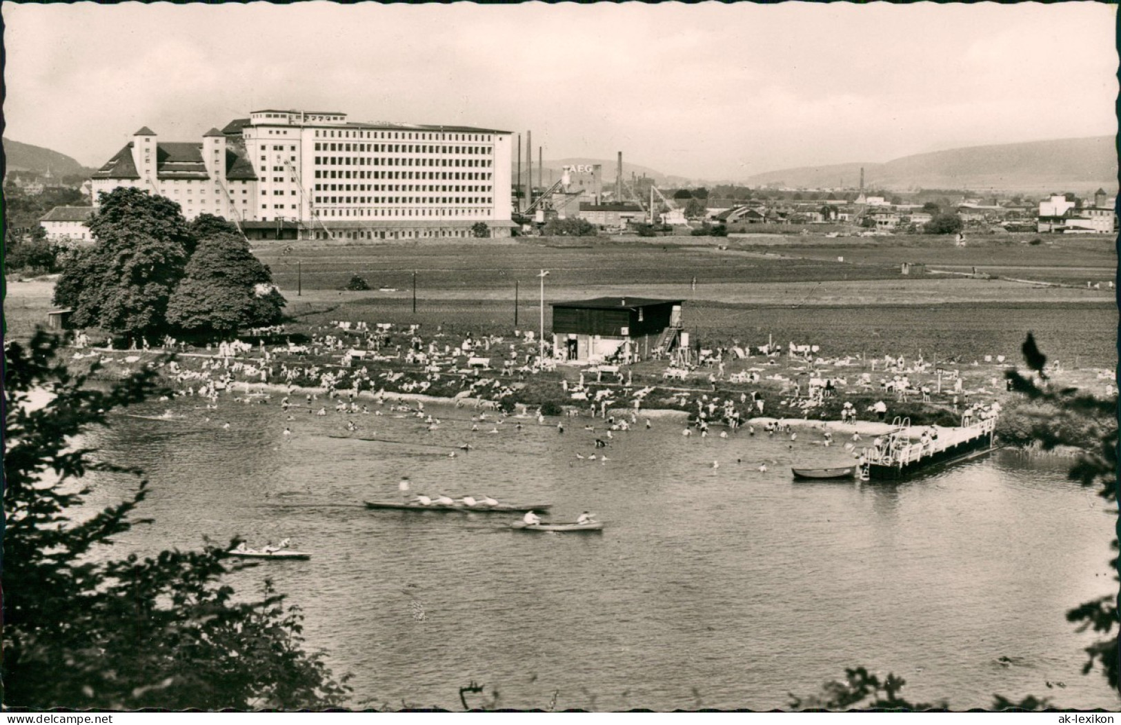 Ansichtskarte Hameln Badeanstalt Und Mühle - AEG Fabrik 1955 - Hameln (Pyrmont)