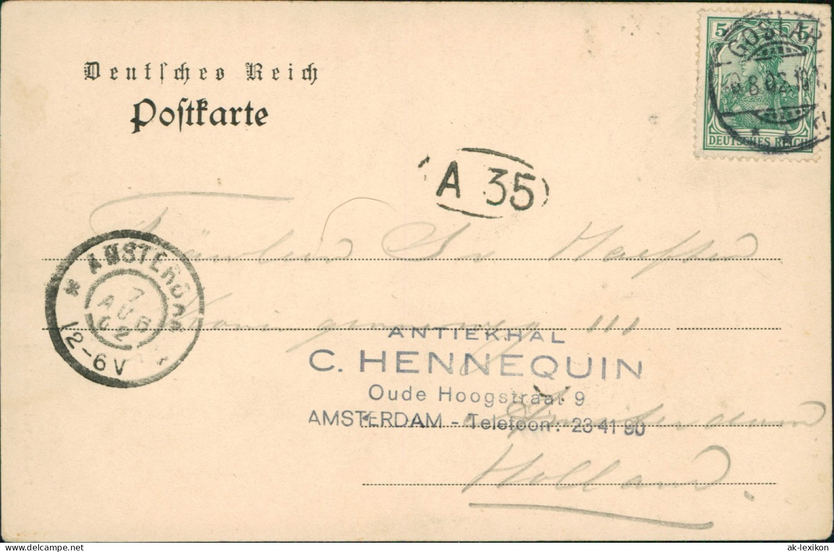 Ansichtskarte Oker-Goslar Neuer Weg Okertal 1902  Gel. Ankunftsstempel Amsterdam - Goslar