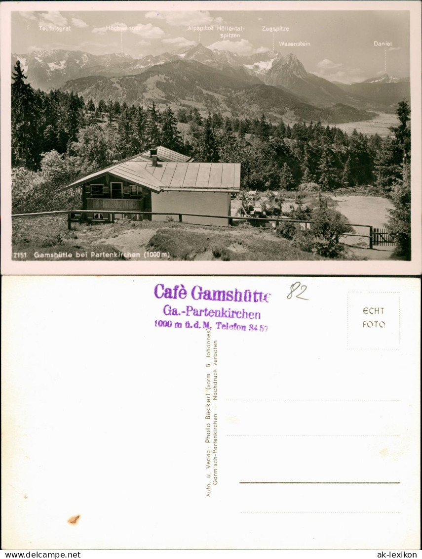 Garmisch-Partenkirchen Gamshütte Bei Partenkirchen (1000 M) 1937 - Garmisch-Partenkirchen