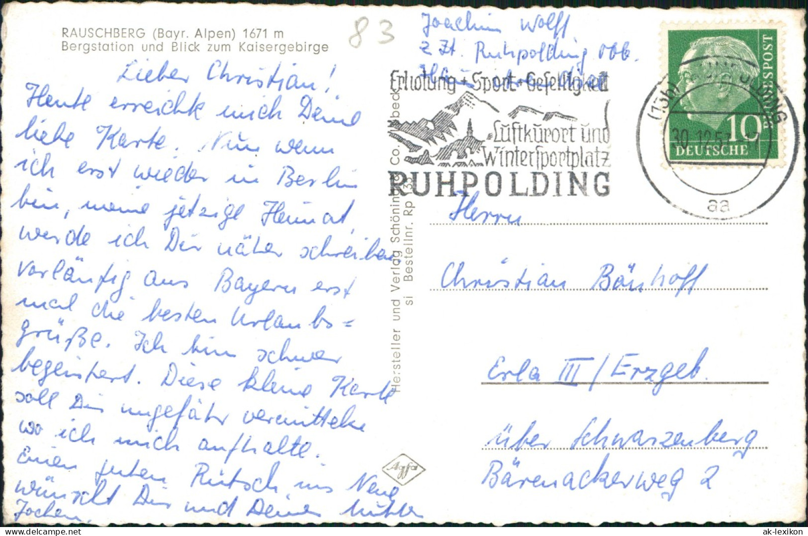 Ruhpolding Rauschberghaus Bergstation Und Blick Zum Kaisergebirge 1957 - Ruhpolding