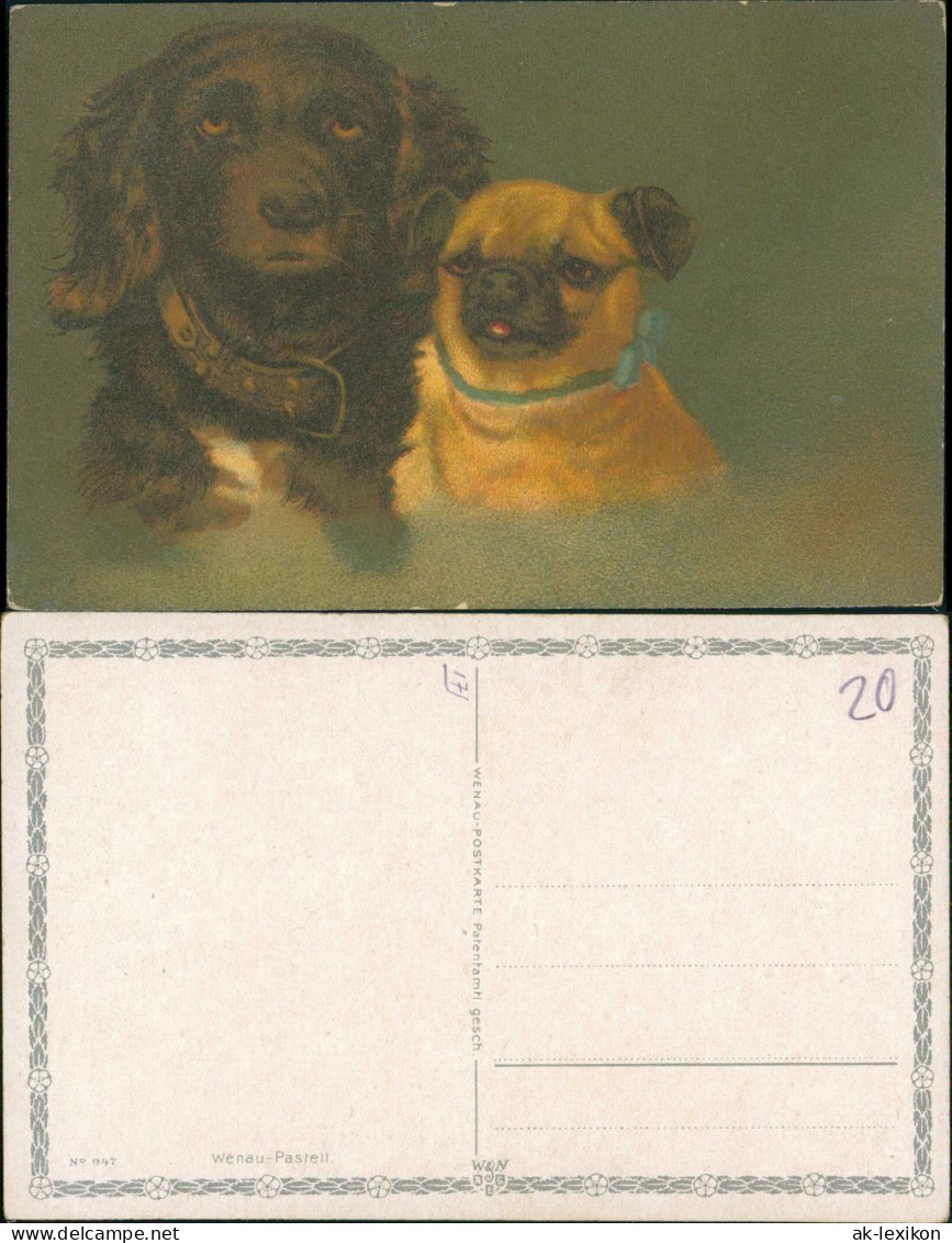 Ansichtskarte  Tiere - Hunde Wenau-Pastell Postkarte Künstlerkarte 1920 - 1900-1949