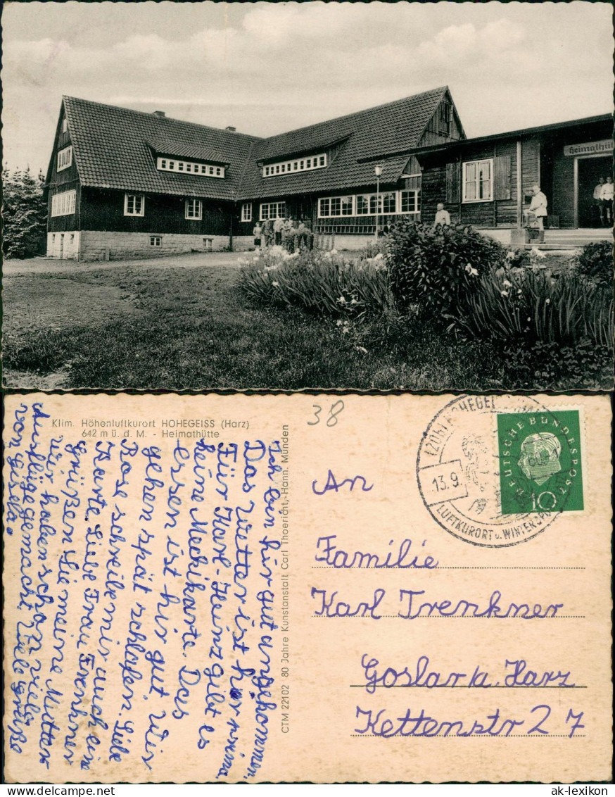 Ansichtskarte Hohegeiß-Braunlage Heimathütte 1960 - Braunlage