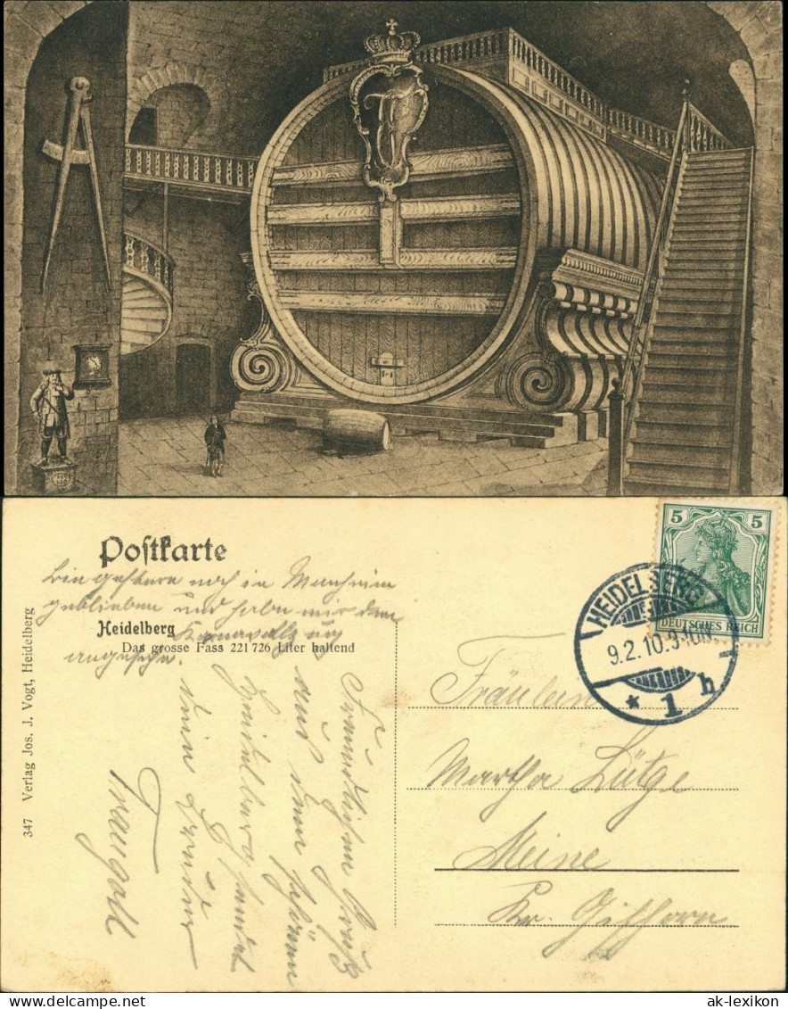 Heidelberg Das Große Heidelberger Fass Künstlerkarte Art Postcard 1910 - Heidelberg