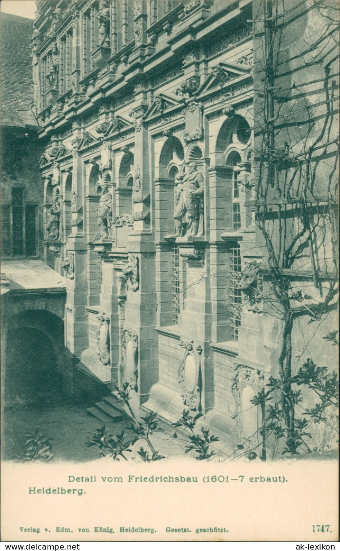 Heidelberg Fasaden Details Vom Friedrichsbau, Schloss, Castle Postcard 1900 - Heidelberg