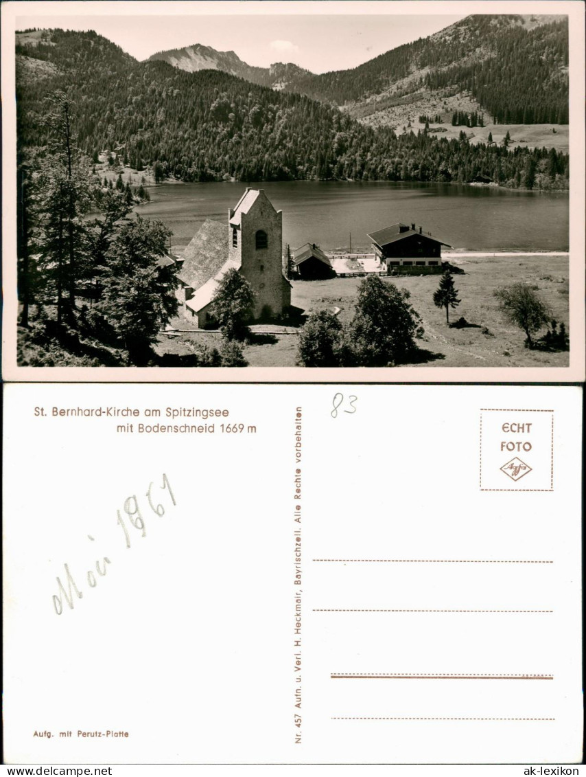 Ansichtskarte Spitzingsee-Schliersee St. Bernhard-Kirche Am Spitzingsee 1961 - Schliersee